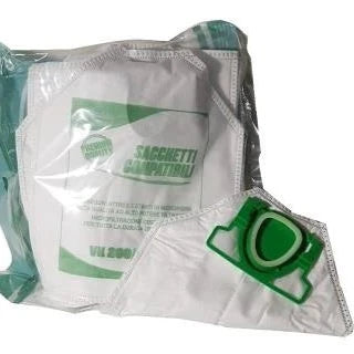 CONFEZIONE 6 SACCHETTI IN MICROFIBRA COMPATIBILE PER VORWERK FOLLETTO ADATTABILE PER VK200 - VK220S