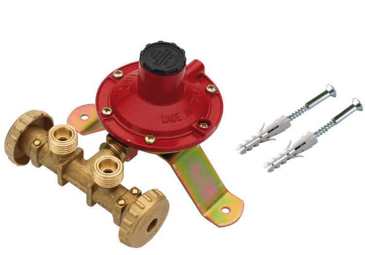 MINI CENTRALINA GAS MOD.M KG.4 CON REGOLATORE DUE ATTACCHI BOMBOLA 1/2"