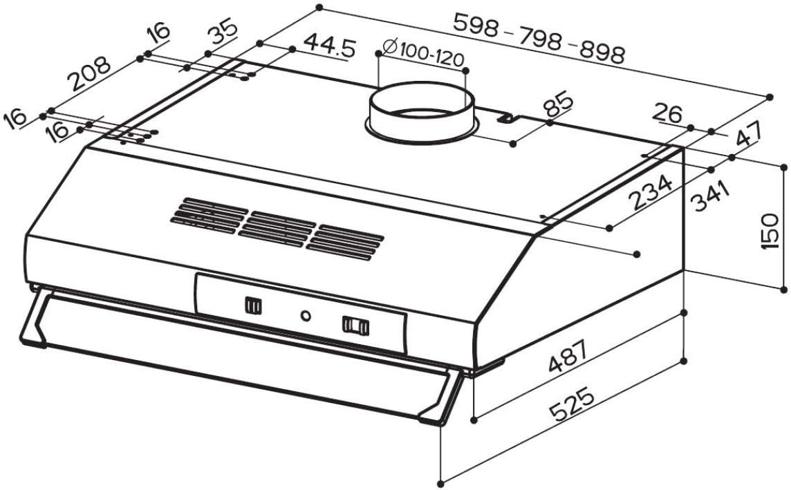 FABER CAPPA ASPIRANTE SOTTOPENSILE 60CM NERA