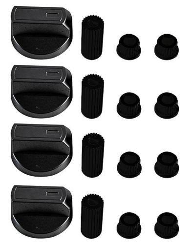KIT 4PZ. MANOPOLE POMELLI CUCINA PIANO COTTURA NERE UNIVERSALI