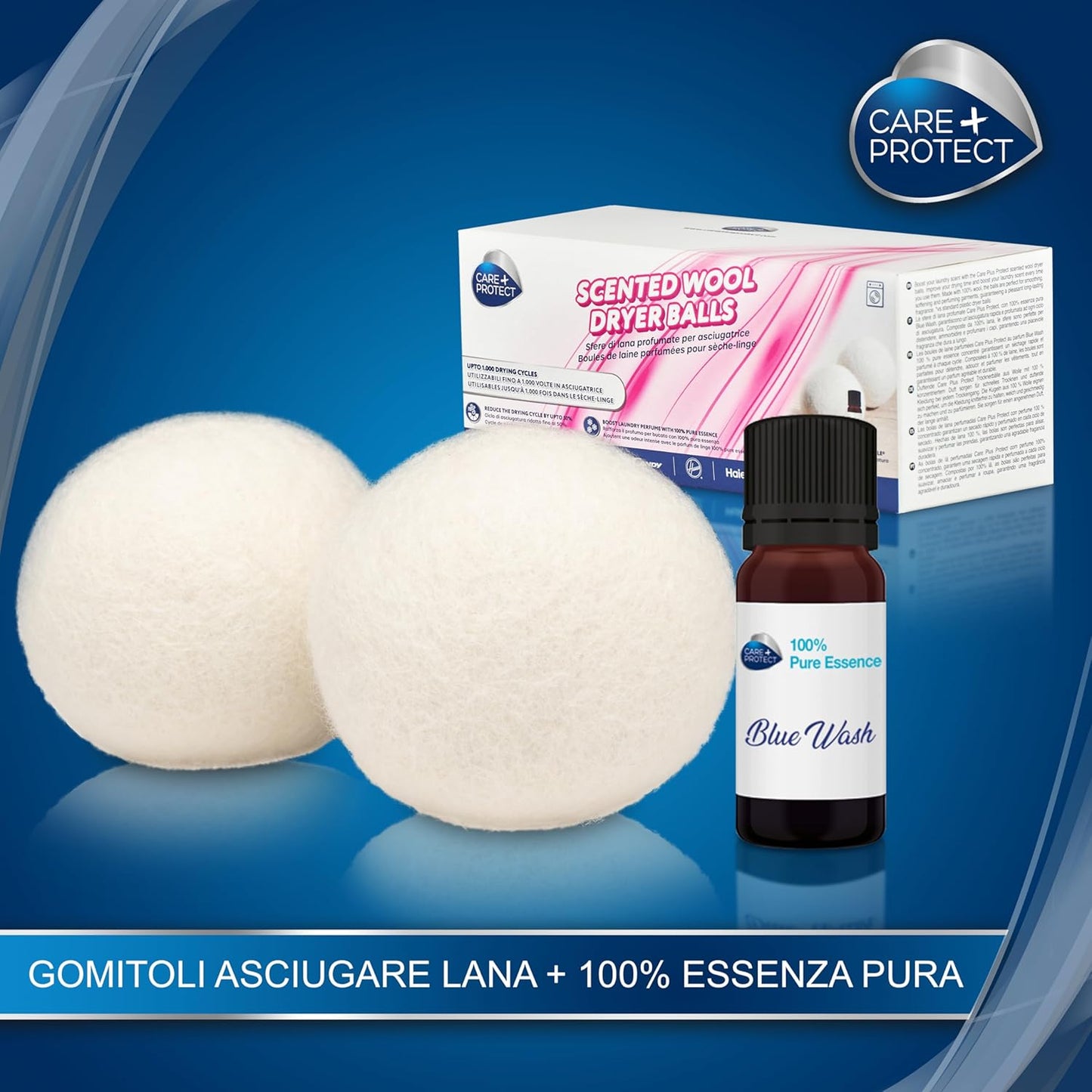 SFERE DI LANA PROFUMATE PER ASCIUGATRICE CARE + PROTECT