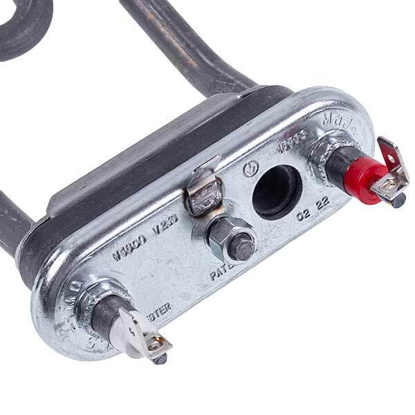 RESISTENZA LAVATRICE 1800W ORIGINALE C00088218 CON FORO TERMOSTATO E TERMOFUSIBILE PER LAVATRICE ARISTON - INDESIT