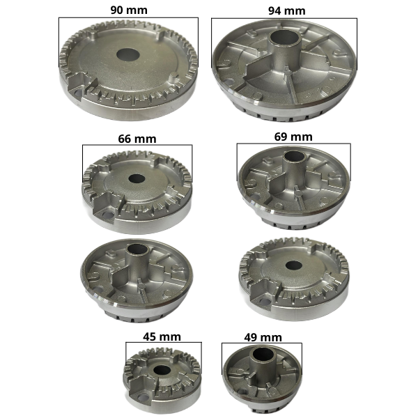 SERIE BRUCIATORI + PIATTELLI SPARTIFIAMMA ORIGINALE C00082831 PER PIANI COTTURA NARDI- ARISTON - INDESIT
