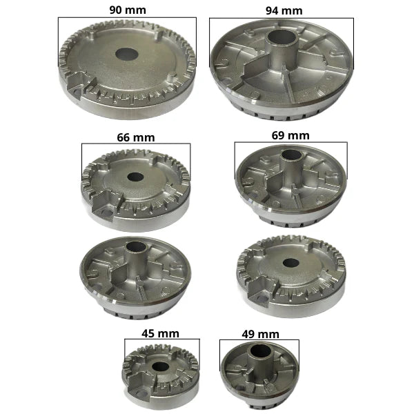 SERIE BRUCIATORI + PIATTELLI SPARTIFIAMMA ADATTABILE PER PIANI COTTURA NARDI- ARISTON - INDESIT