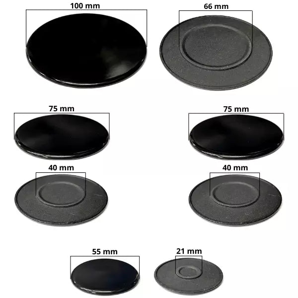 SERIE 5 BRUCIATORI + PIATTELLI SPARTIFIAMMA ADATTABILE PER PIANI COTTURA NARDI- ARISTON - INDESIT - GLEM