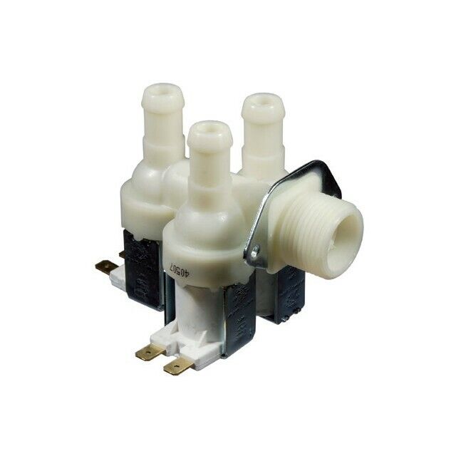 ELETTROVALVOLA UNIVERSALE 3 VIE 90° USCITA 12mm ADATTABILE LAVATRICE