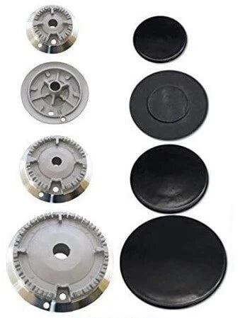 SERIE BRUCIATORI DOPPIO FORO + PIATTELLI SPARTIFIAMMA TIPO NARDI ADATTABILE PER PIANI COTTURA HOTPOINT ARISTON