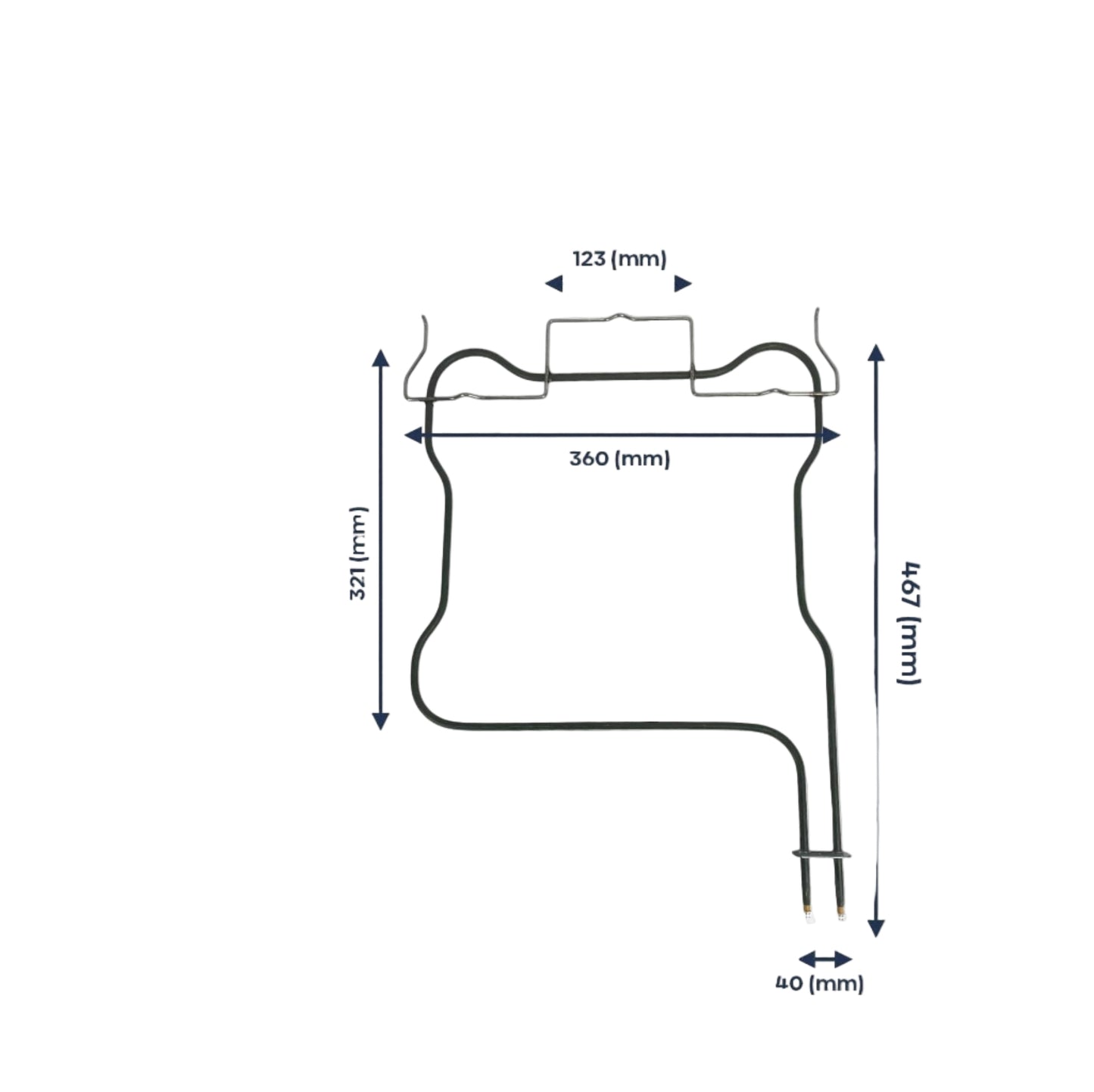 RESISTENZA BASE FORNO 1150W 258023003 ADATTABILE PER FORNI INDESIT - WHIRLPOOL - IGNIS