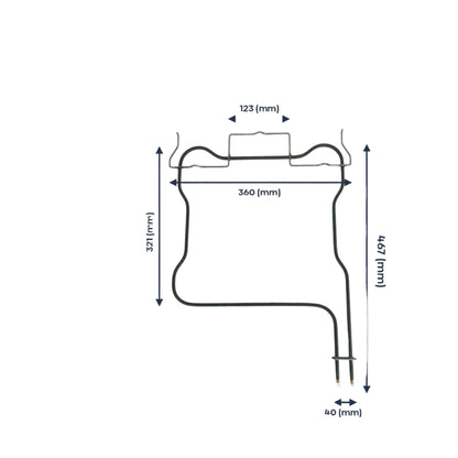 RESISTENZA BASE FORNO 1150W 258023003 ADATTABILE PER FORNI INDESIT - WHIRLPOOL - IGNIS