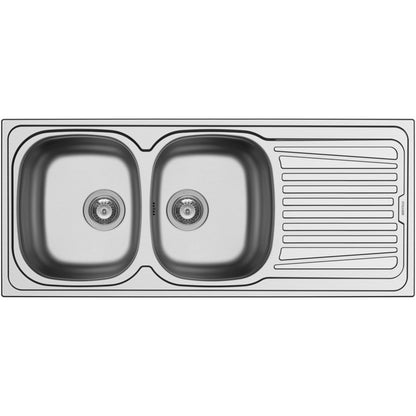PYRAMIS LAVELLO DA INCASSO 116X50 IN ACCIAIO INOX 2 VASCHE A SINISTRA