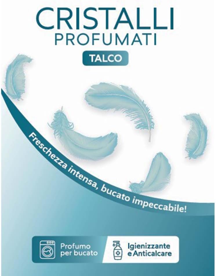 CRISTALLI PROFUMATI PER BUCATO "TALCO" IGIENIZZANTE - ANTICALCARE - AMMORBIDENTE