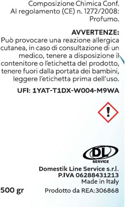 CRISTALLI PROFUMATI PER BUCATO "TALCO" IGIENIZZANTE - ANTICALCARE - AMMORBIDENTE
