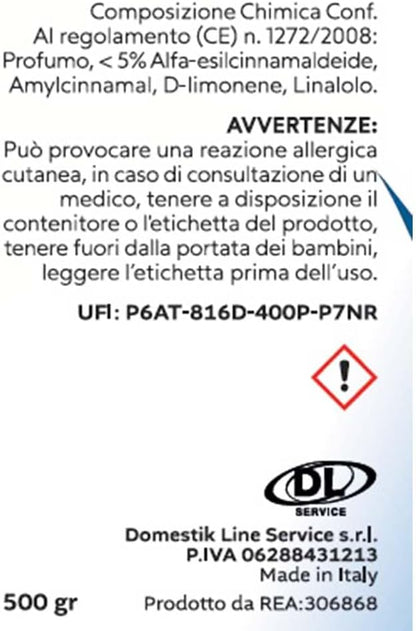 CRISTALLI PROFUMATI PER BUCATO "MAR DI CAPRI" IGIENIZZANTE - ANTICALCARE - AMMORBIDENTE
