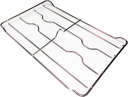 GRIGLIA IN FILO CROMATA A 2 FUOCHI 410 X 264 mm ADATTABILE A CUCINE ELBA - DE LONGHI