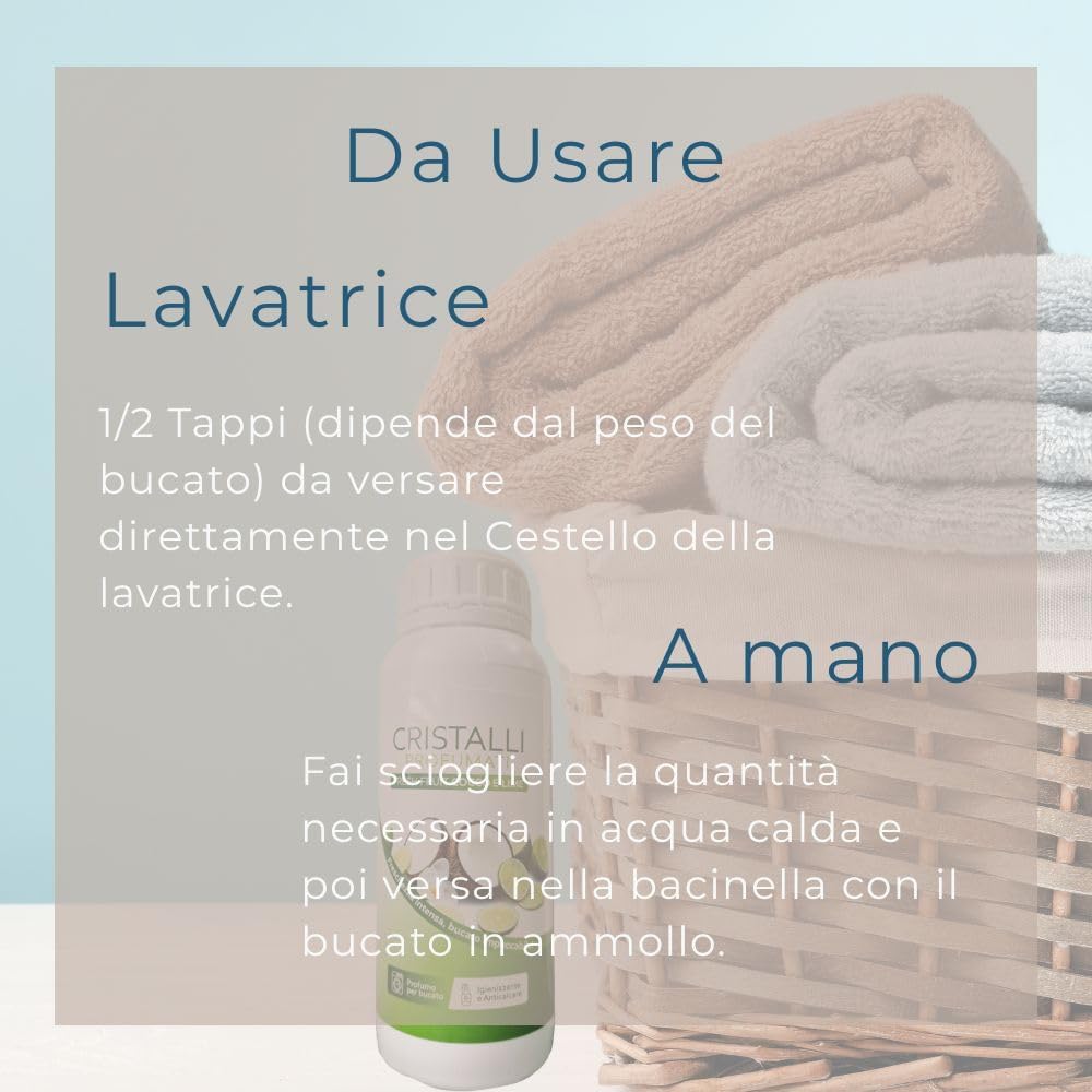 CRISTALLI PROFUMATI PER BUCATO "FRESH FRUIT COCCO E LIME" IGIENIZZANTE - ANTICALCARE - AMMORBIDENTE