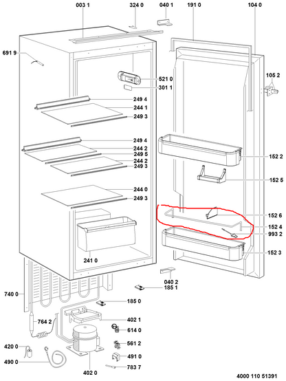 TONDINO MENSOLA 481010609225 ORIGINALE PER FRIGORIFERO WHIRLPOOL
