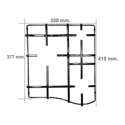 GRIGLIA SMALTATA NERA SINISTRA 37/41,5x35CM ORIGINALE PER PIANI COTTURA HOTPOINT ARISTON