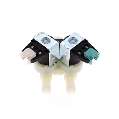 ELETTROVALVOLA 2 VIE 180° USCITA 12+12mm ATTACCO CON MORSETTIERA ORIGINALE LAVATRICE WHIRLPOOL - IGNIS - BAUKNECHT - ARISTON