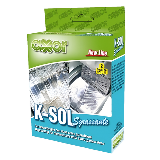 K-SOL AXOR DETERGENTE SGRASSANTE IN POLVERE PER PULIZIA LAVASTOVIGLIE E LAVATRICI