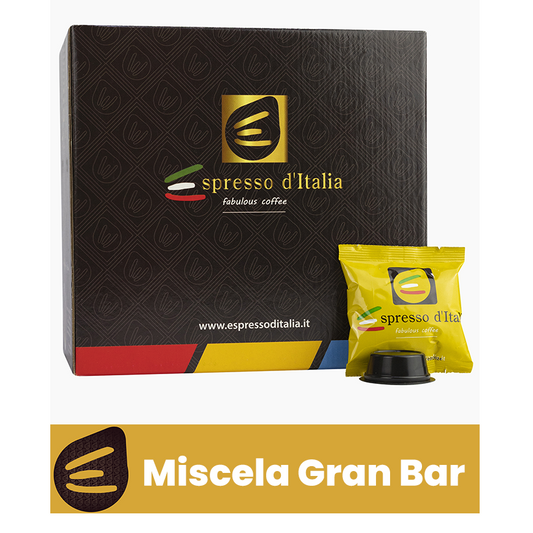 BOX DA 50 CAPSULE ESPRESSO D'ITALIA MISCELA GRAN BAR COMPATIBILI A MODO MIO