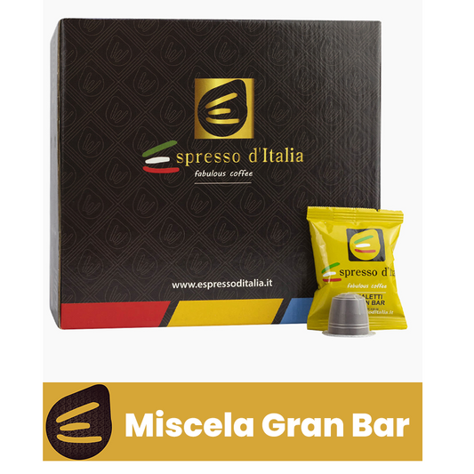 BOX DA 50 CAPSULE ESPRESSO D'ITALIA MISCELA GRAN BAR COMPATIBILI NESPRESSO
