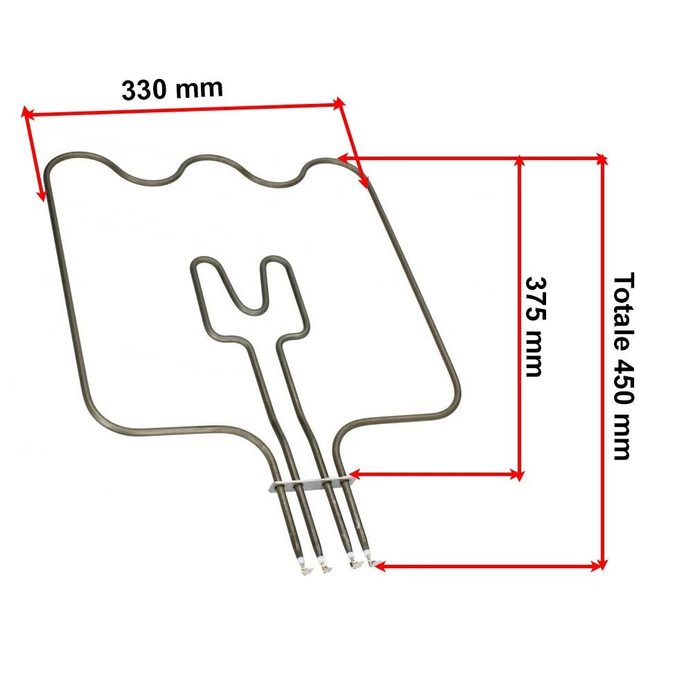 RESISTENZA DOPPIA  BASE FORNO 256005010 1500W ADATTABILE PER FORNI REX - ZANUSSI - ELECTROLUX - AEG