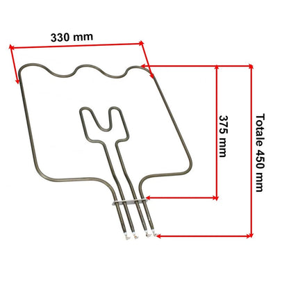 RESISTENZA DOPPIA  BASE FORNO 256005010 1500W ADATTABILE PER FORNI REX - ZANUSSI - ELECTROLUX - AEG