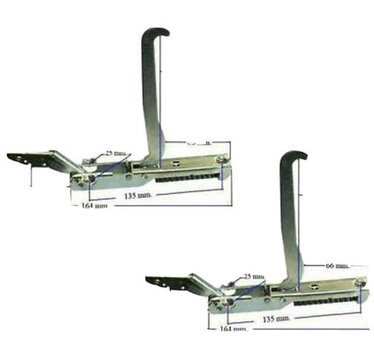 COPPIA CERNIERE CON PORTARULLI KCF5592 ADATTABILE A CUCINE E FORNI STAR - ARISTON - WHIRLPOOL