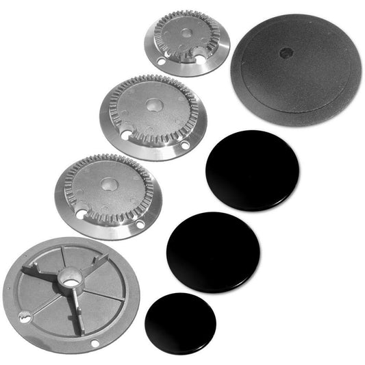 KIT BRUCIATORI DOPPIO FORO  + PIATTELLI  ADATTABILE PER PIANI COTTURA E CUCINE REX - ZANUSSI - ELECTROLUX