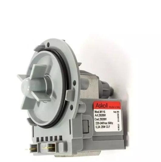 ELETTROPOMPA DI SCARICO UNIVERSALE ASKOLL M116 CON FASTON ALTI  ADATTABILE LAVATRICE VARIE MARCHE