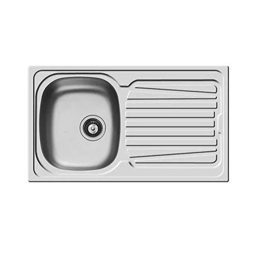 PYRAMIS LAVELLO DA INCASSO 86X50 IN ACCIAIO INOX VASCA A SINISTRA