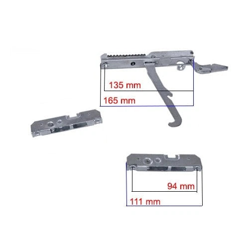 COPPIA CERNIERE CON PORTARULLI KCF5394 ADATTABILE A CUCINE E FORNI SMEG - ARISTON - INDESIT